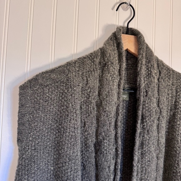 Eddie Bauer Wool Gray Knit Sleeveless Open Cardigan Sweater With Pockets Size M - Picture 4 of 12
